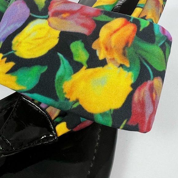 Donald J. Pliner Dasan Stretch Wedge Colorful Floral Tulip Print Sandals Size 9 - Picture 2 of 10